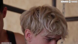 Blond twink gets destroyed by muscular straight dom in bdsm bondage