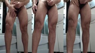 This Horny Guy Jerks Off Daily with His Big Dick Leaking in the Shower