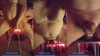 Three toys at once tight cocks converge raw anal pounding dildo ride