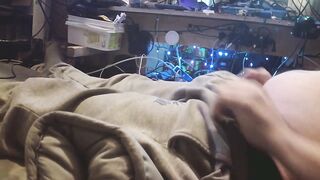 Chubby gay dude gets wrecked in solo masturbation session tight black socks on small dick