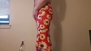 Muscle jock tries on skirts for his big gay ass and white booty