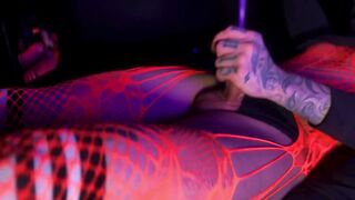 Femboy in lace gets choked by that big dick