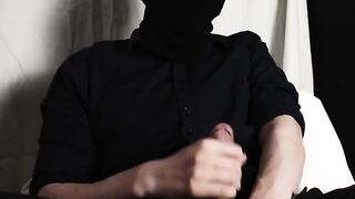 Young guy oil up big dick cumshot intense orgasm