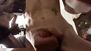 Twink 2 POV cumming hard on fleshlight raw cumshot