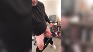 Horny married dad smashes thick cock in wild solo session