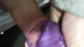 Gay guy wrecked by Fleshlight solo gooning with uncut dick