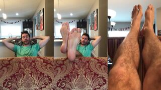 Sole seductive stretching tease with sweaty feet worship