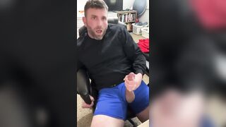Solo dude wrecks his own tight hole with huge cock and gushing cum