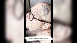 On my knees gagging deepthroat dildo best friend neighbor split tongue tattooed pierced