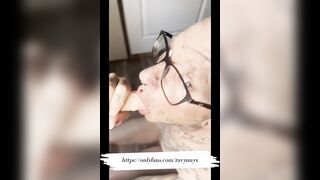 On my knees gagging deepthroat dildo best friend neighbor split tongue tattooed pierced