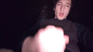 Hot straight guy jerked off raw in the woods uncut public