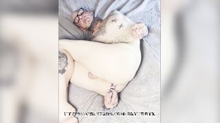 Tattooed pierced dildo stuffed tight doggystyle split tongues cumming hard