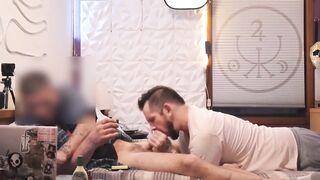 Straight buddy Xander gets destroyed by a massive BWC blowjob