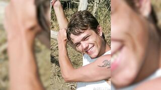 Two tight twinks get hard on the beach raw cum fun