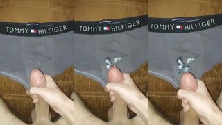 Big cock ruined my boyfriend's panties slow motion cum show