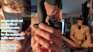 Cute twink femboy with long socks gets destroyed by vibrating dildo moaning loads