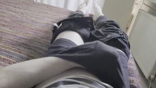Teasing with my 8 inch monster cock until I unleash my cum load in briefs