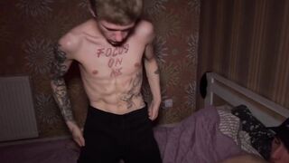 Three twinks huge dicks raw anal bareback gangbang