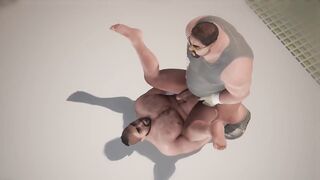 Straight muscle stud fucked raw by huge Latino bear