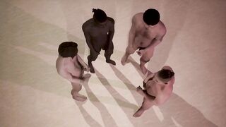 Straight boys first gay beach wank session destroyed threesome