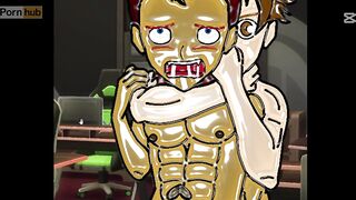 Cute boy gets destroyed by the gay fucking machine in yaoi anal gangbang