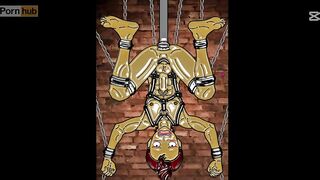 Cute boy gets destroyed by the gay fucking machine in yaoi anal gangbang