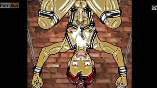 Cute boy gets destroyed by the gay fucking machine in yaoi anal gangbang