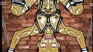 Cute boy gets destroyed by the gay fucking machine in yaoi anal gangbang