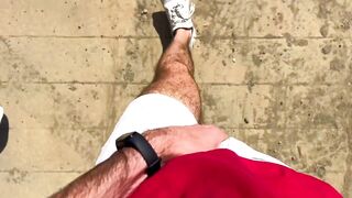 Straight guy sold his cock on the beach gets a throbbing blowjob for cash