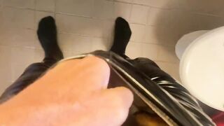 Gay self piss session drenched overnight pants sloshing golden shower