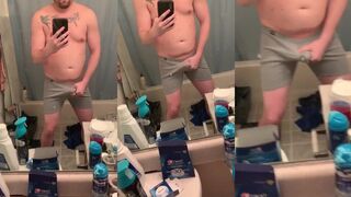 Girthy Daddy Pounds Boxers cumming edge over briefs wanking