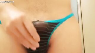 Japanese hunk jerks off in cumshot soaked underwear July 18
