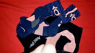Step sis squirted while jerking off in gym shorts