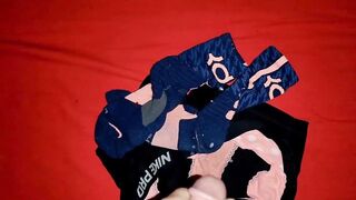 Step sis squirted while jerking off in gym shorts