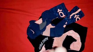 Step sis squirted while jerking off in gym shorts
