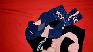 Step sis squirted while jerking off in gym shorts