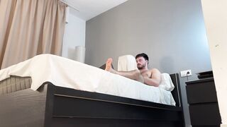 Unwitting giant drowns in his own filthy cum soaked briefs