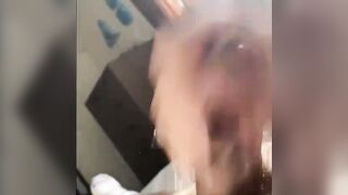 Smelling my rank manscent while jerking off with a big dick cum shooter