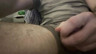Stroking in tighty whities while big dick leaks precum all over edging