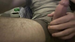 Stroking in tighty whities while big dick leaks precum all over edging