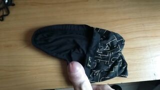 Jerking my veiny cock until I ruined my tight underwear