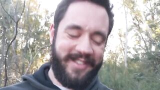 Big thick dicks blows white cum in my undies with uncut gay tradie out bush