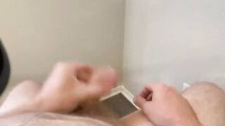 POV jerking my big thick cock until thick cum drips down