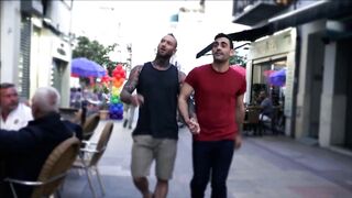 Sales in the Underwear Store hot foursome destroys big cocks