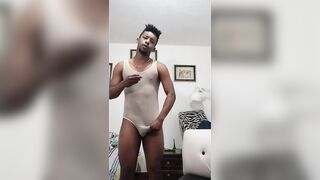 My transparent panties soaked by that massive ebony cock