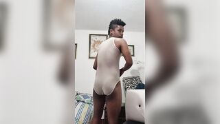 My transparent panties soaked by that massive ebony cock