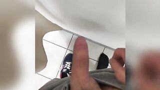 Risky Italian hunk jerks off then floods mirror in thick cum spray