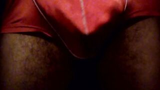 Milked dry in wet cum-soaked underwear by a big black uncut cock