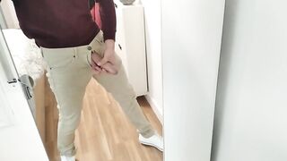 Amateur Russian Guy Jerking His Big Veiny Cock Waiting for His Stepbrother