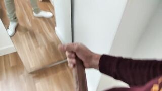 Amateur Russian Guy Jerking His Big Veiny Cock Waiting for His Stepbrother